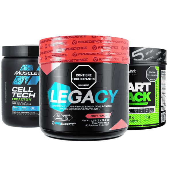 Imagen categorías destacadas mostrando la categoría creatinas hcl con varios potes de creatinas hcl como ejemplo