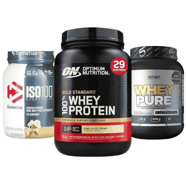 Imagen categorías destacadas mostrando la categoria proteínas limpias con varios potes de proteína limpia como ejemplo