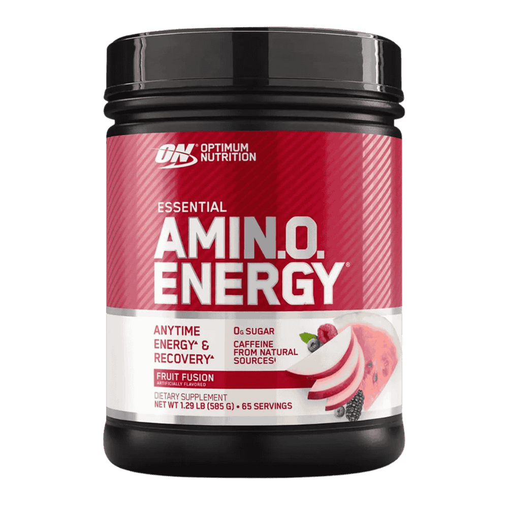 Pote de 65 servicios de Essential AmiN.O. Energy de Optimum Nutrition sabor fruit fusion
