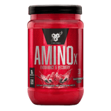 Pote de 30 servicios de Amino X de BSN sabor sandia, formato práctico de BCAA efervescente.