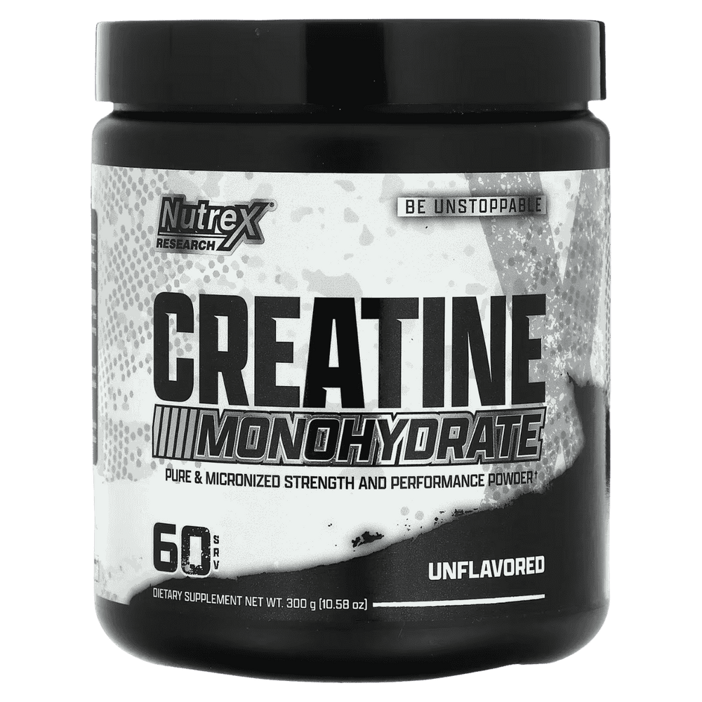 Pote de Creatine Drive de Nutrex, 60 servicios de creatina monohidratada.