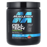 Pote de Cell-Tech Creactor de Muscletech sabor fruit punch extreme, 120 servicios de creatina HCL ultra concentrada.