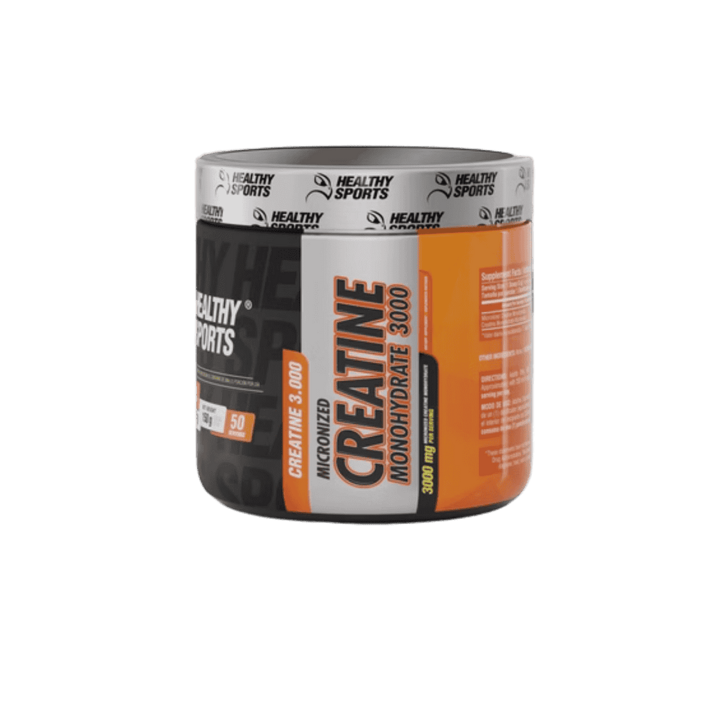 Pote de Creatina Monohidratada de Healthy Sports, 50 servicios.