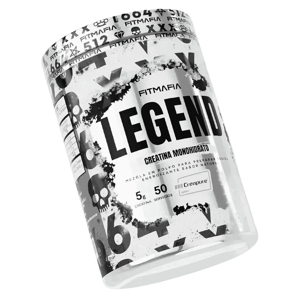 Pote de Legend de Fitmafia, 50 servicios de creatina con HMB sin sabor.