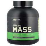 Pote de 6 libras de Serious Mass de Optimum Nutrition, ganador de peso hipercalórico sabor chocolate.