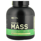 Pote de 6 libras de Serious Mass de Optimum Nutrition, ganador de peso hipercalórico sabor vainilla.
