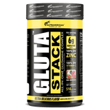Pote de Gluta Stack de Nutramerican, 1.1 libras de glutamina con BCAA para recuperación.