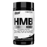 Frasco de HMB 1000 de Nutrex, 120 cápsulas de 1000mg por servicio.