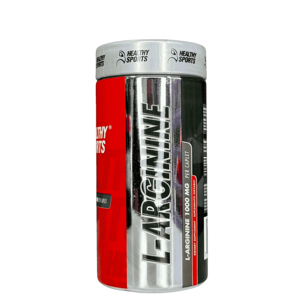 Frasco de L-Arginina 1000mg de Healthy Sports, 60 cápsulas.