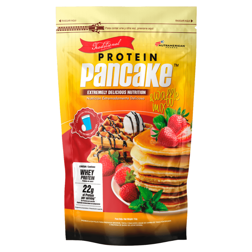 Bolsa de 750 gramos de la mezcla para Pancakes de Proteína de Nutramerican.