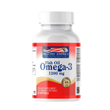 Frasco con 60 perlas de Omega-3 de 1200mg de Healthy America.