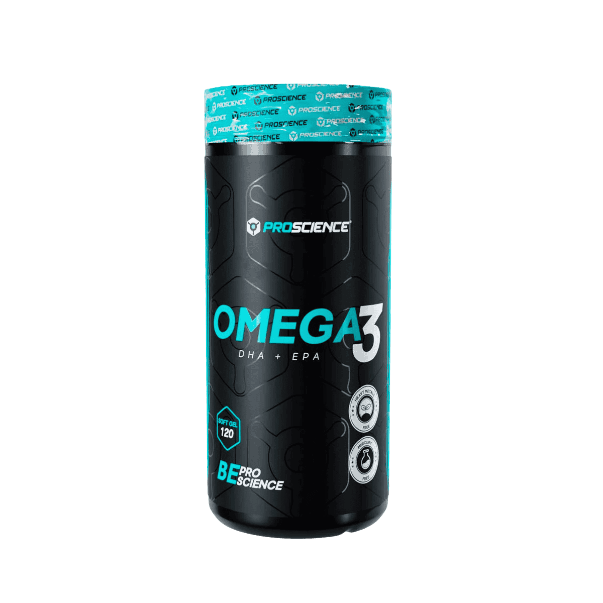 Frasco con 120 perlas de Omega 3 de 2000mg de Proscience.