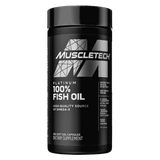 Frasco con 100 perlas de 100% Fish Oil Omega 3 de Muscletech.