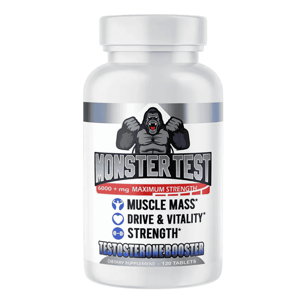 Frasco de Monster Test, 120 tabletas del potenciador de testosterona.