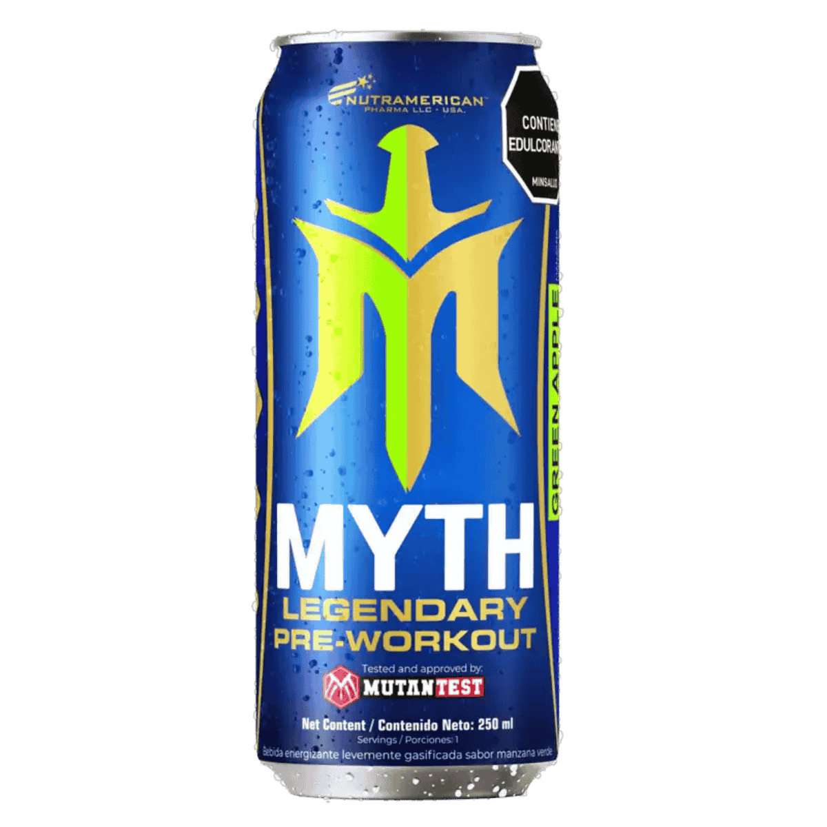 Lata de 250ml del pre-entreno listo para tomar Myth de Nutramerican.