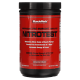 Pote de Nitro Test sabor sandia de MuscleMeds, 30 servicios de pre-entreno con testosterona y óxido nítrico.