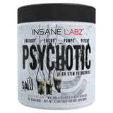 Pote del pre-entreno Psychotic SAW de Insane Labz, 30 servicios sabor sandia.