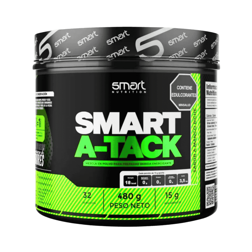 Pote de Creatina HCL SMART ATTACK de Smart Nutrition, 32 servicios, sabor Mango Biche en Colombia.