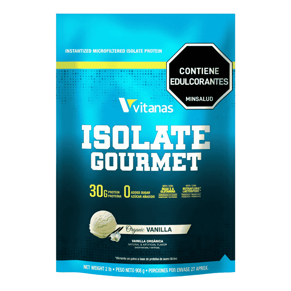 Bolsa de 2 libras de Isolate Gourmet de Vitanas, proteína de suero aislada premium.