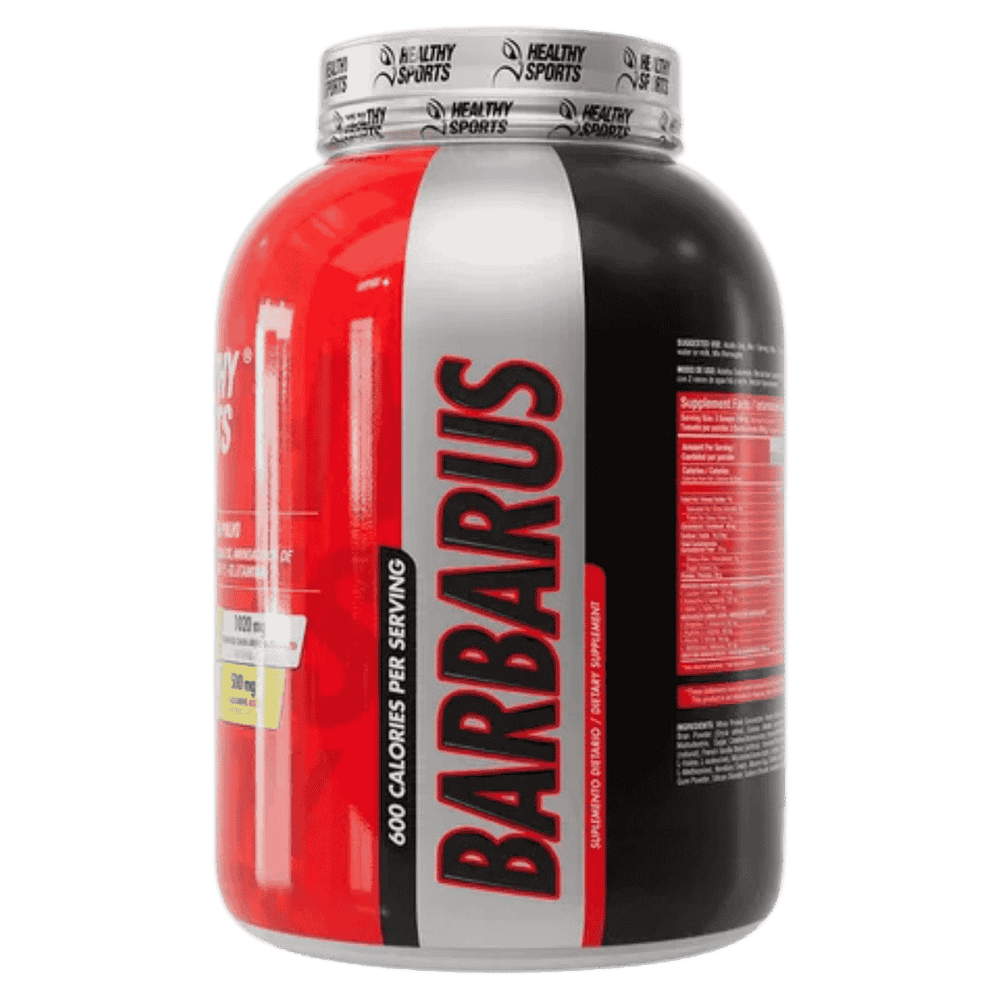 Pote grande de 4 libras de Barbarus de Healthy Sports, la proteína todo en uno.