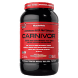 Pote de 2 libras de Carnivor de MuscleMeds sabor chocolate peanut butter, proteína aislada de carne de res.