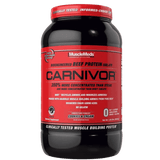 Pote de 2 libras de Carnivor de MuscleMeds sabor cookies and cream, proteína aislada de carne de res.