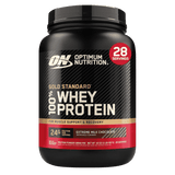Pote de 2 libras de Gold Standard 100% Whey de Optimum Nutrition sabor extreme milk chocolate