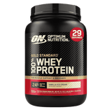 Pote de 2 libras de Gold Standard 100% Whey de Optimum Nutrition sabor vainilla ice cream