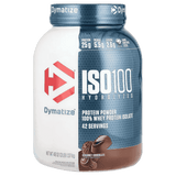 Envase de ISO 100 de Dymatize de 3 lbs, sabor Gourmet Chocolate.