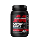 Pote de 2 libras de Nitro-Tech Performance Series de Muscletech sabor cookies and cream.