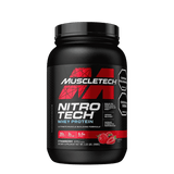Pote de 2 libras de Nitro-Tech Performance Series de Muscletech sabor fresa.