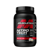 Pote de 2 libras de Nitro-Tech Performance Series de Muscletech sabor vainilla cream.