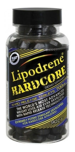 Frasco de 90 tabletas de Lipodrene Hardcore de Hi-Tech Pharmaceuticals.
