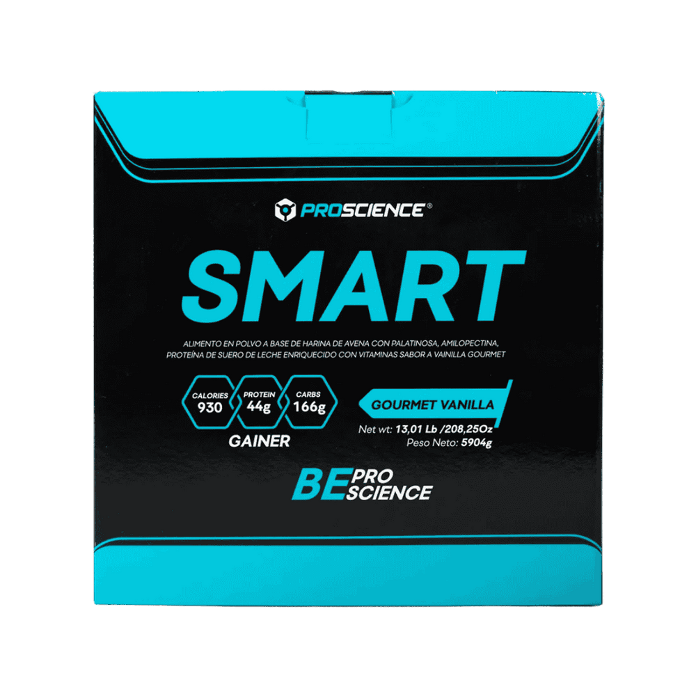 Bolsa gigante de 13 libras de Smart Gainer de Proscience, ganador de peso limpio con avena sabor vainilla.