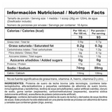 Tabla nutricional de Bipro Classic de 1 libra, mostrando su perfil cero carbohidratos.