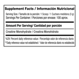 Información nutricional de la Creatina Vitanas de 100 servicios.