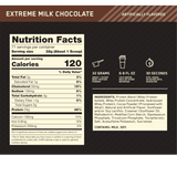 Tabla nutricional de la proteína Gold Standard Whey de 5 libras, mostrando 24g de proteína por servicio.