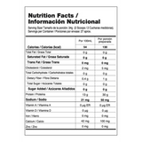 Tabla nutricional de la proteína Isolate Gourmet de 2 libras de Vitanas.