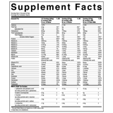 Tabla nutricional de Mass-Tech Extreme 2000 12lb, mostrando su masivo aporte de calorías, proteína y carbohidratos.