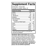 Tabla nutricional de Nitro-Tech Whey Gold, mostrando 24g de proteína y 5.5g de BCAAs.