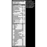 Tabla nutricional completa de Platinum Multivitamin, mostrando sus vitaminas, minerales y matrices de soporte.