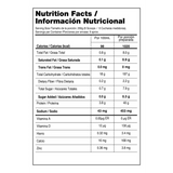 Tabla nutricional del ganador de peso limpio Titan Army de 5 libras.
