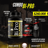 Combo Masa Muscular : Bipro classic 2 lb + Creatina Ultra pure 100 Servs+ Shaker Obsequio