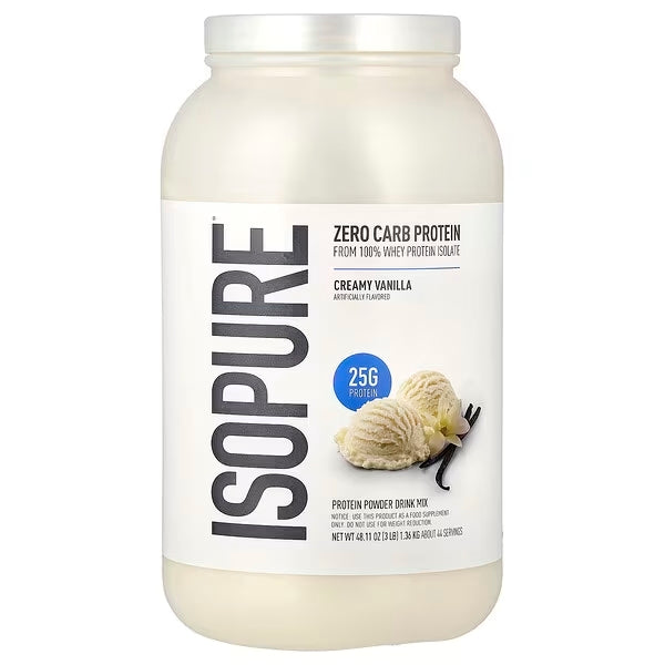 Pote de 3 libras de la proteína Isopure Zero Carb de Nature's Best.