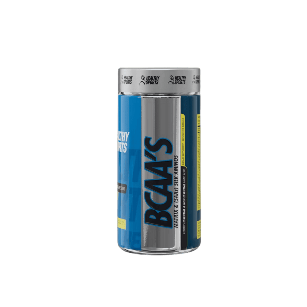 Frasco de BCAA Matrix de Healthy Sports, 90 tabletas de aminoácidos.