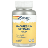 Frasco con 90 cápsulas de Citrato de Magnesio 400mg de SOLARAY.