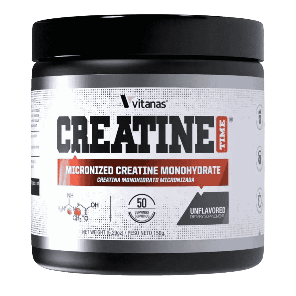 Pote de Creatina Monohidratada de Vitanas, 50 servicios, con registro INVIMA.