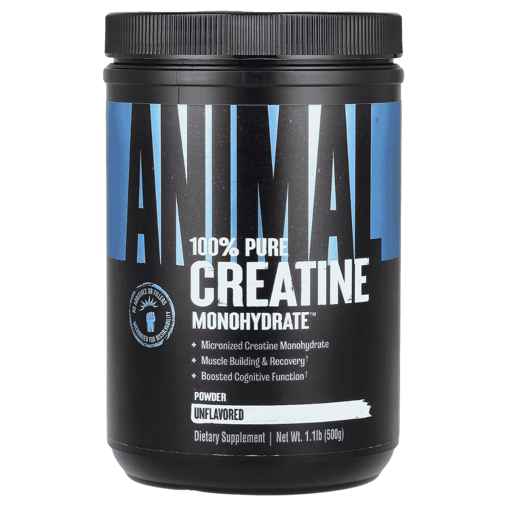 Pote de Animal Creatine, 100 servicios de creatina monohidratada.