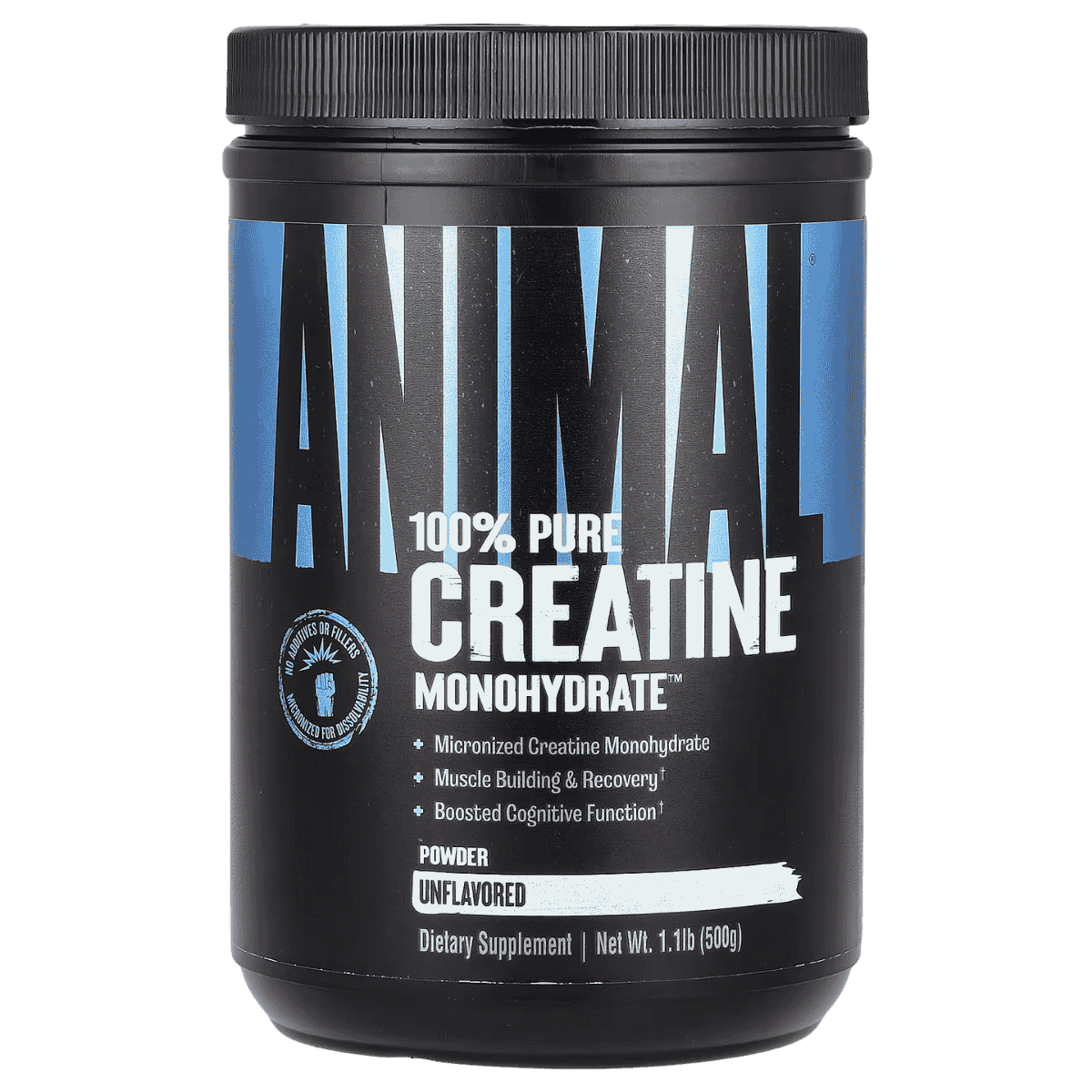 Pote de Animal Creatine, 100 servicios de creatina monohidratada.