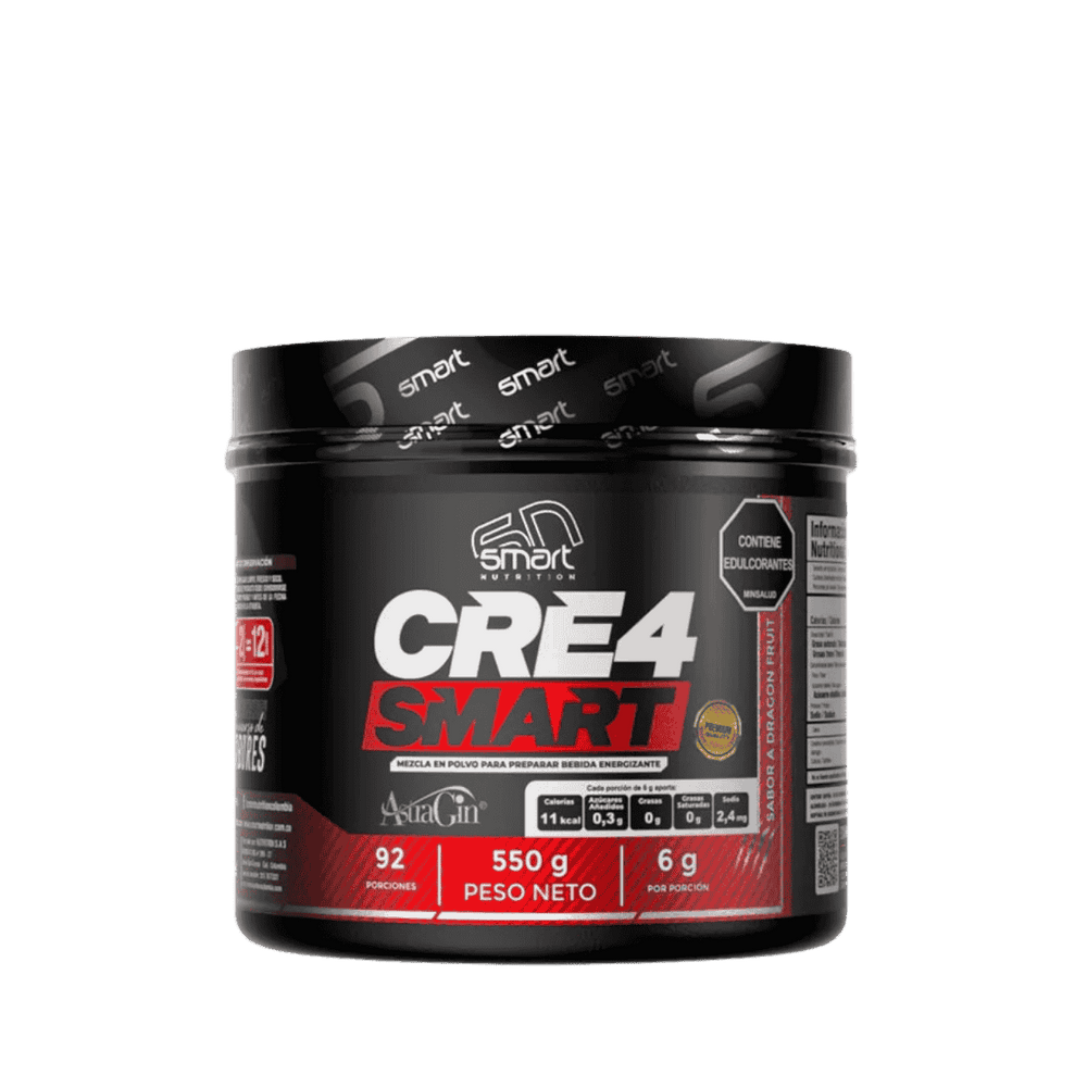 Pote de Cre4 Smart de Smart Nutrition, 92 servicios de creatina avanzada.